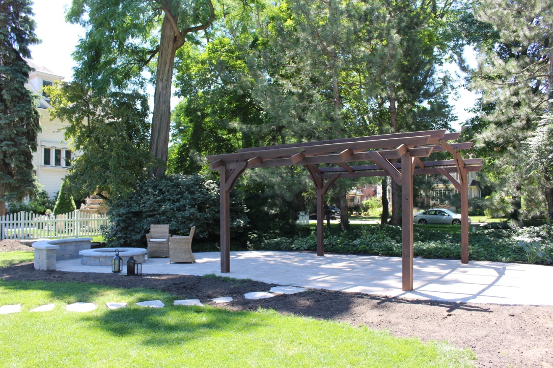 Pergola And Fire Pit Celtic Landscaping